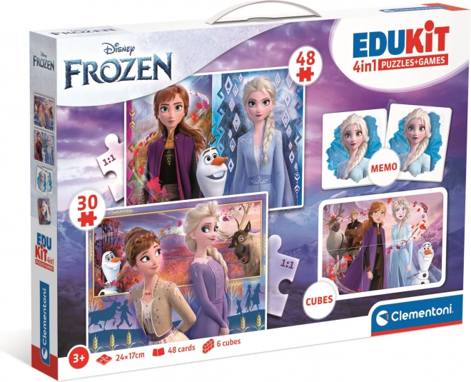 CLEMENTONI Coffret de jeux La Reine des neiges 4 en 1