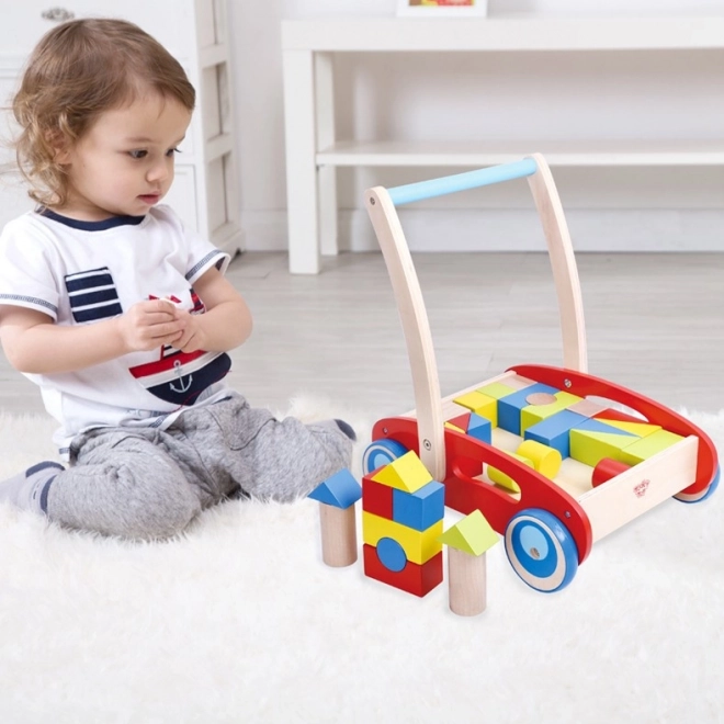 Marchette en bois avec cubes Tooky Toy