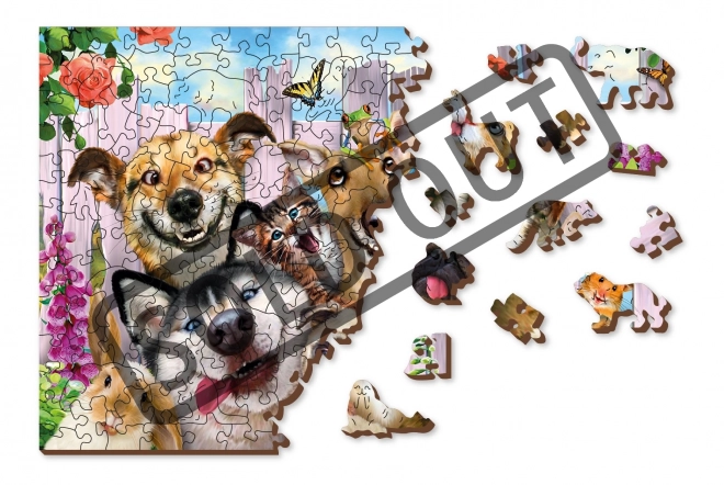 Wooden City Puzzle en Bois Animaux Fous 2-en-1, 200 Pièces ÉCO