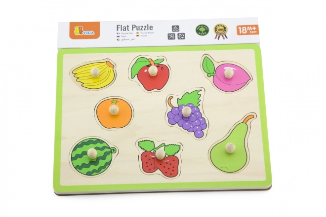 Puzzle encastrable en bois fruits avec poignées