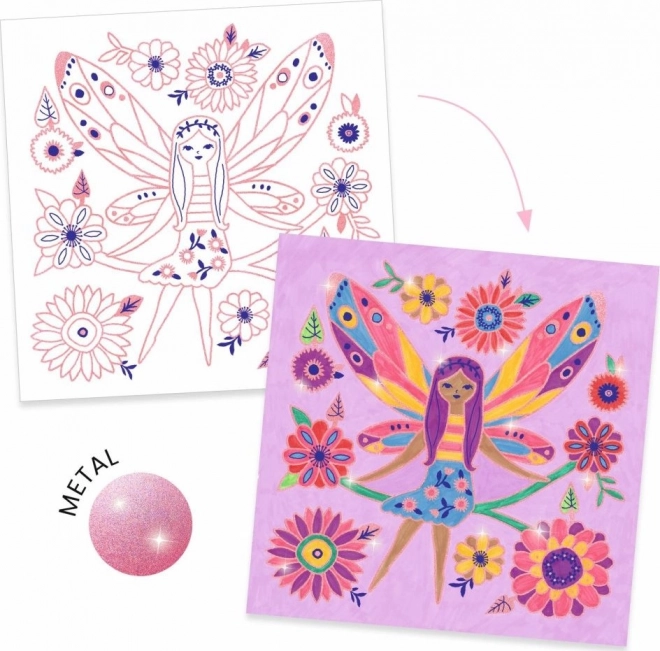 DJECO Coloriages scintillants - Fées