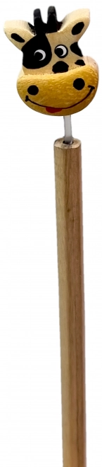 Crayon en bois avec tête de vache