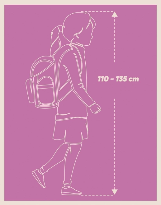 Cartable scolaire avec motif flamant rose
