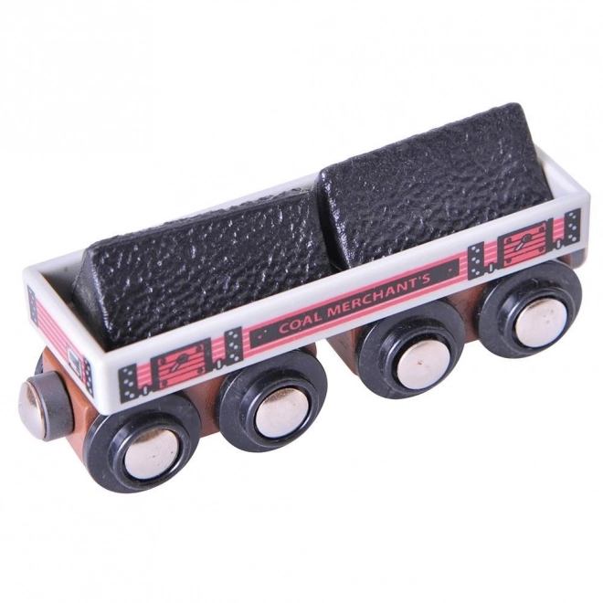 Bigjigs Rail Long wagon avec charbon + 2 rails