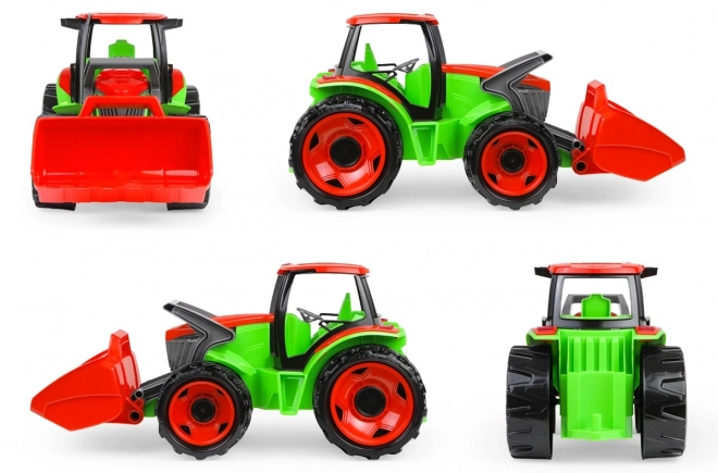 Tracteur chargeur Giga Trucks avec remorque en plastique 62cm