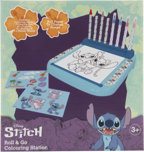Support avec coloriages Lilo et Stitch et couleurs