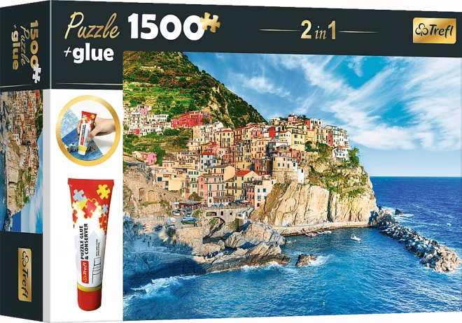 Ensemble de puzzle Manarola, Ligurie, Italie 1500 pièces avec colle