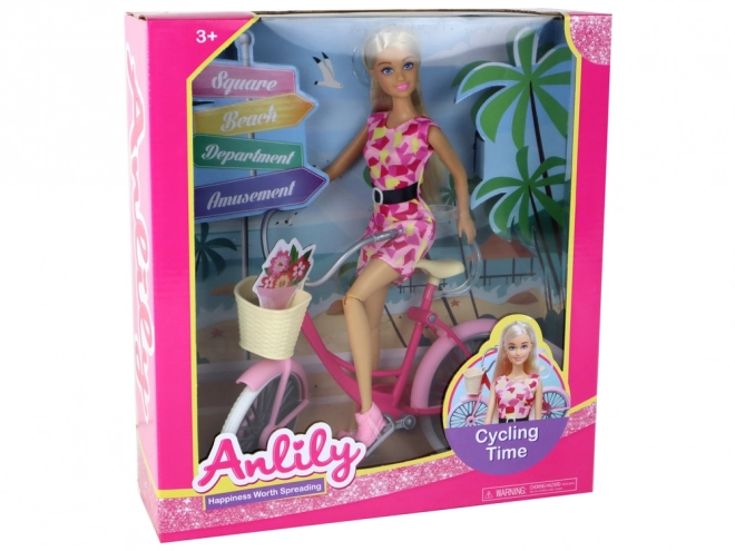 Ensemble Rose Anlily Poupée Cycliste