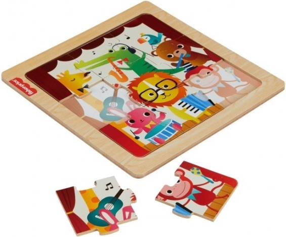 Puzzle en bois Fisher-Price – motifs variés (9 pièces)