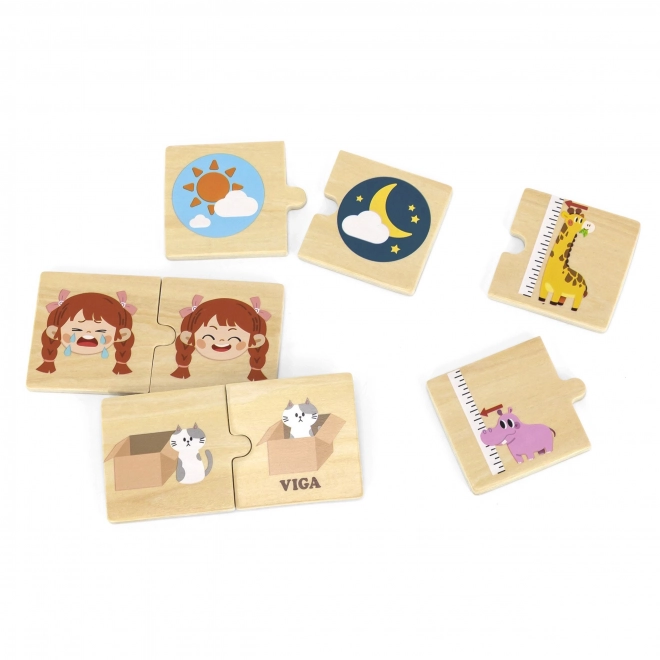 Puzzle en bois avec images d'opposés VIGA