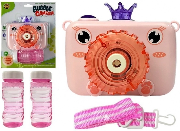 Appareil photo à bulles rose à piles pour enfants