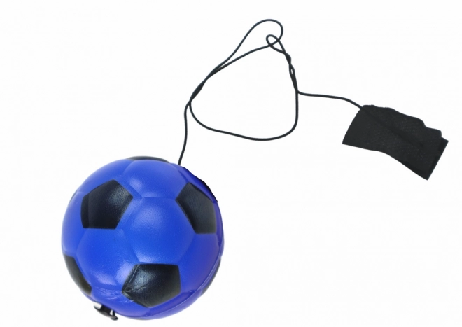 Ballon de foot PU avec élastique Jojo pour rebondir 6 cm bleu