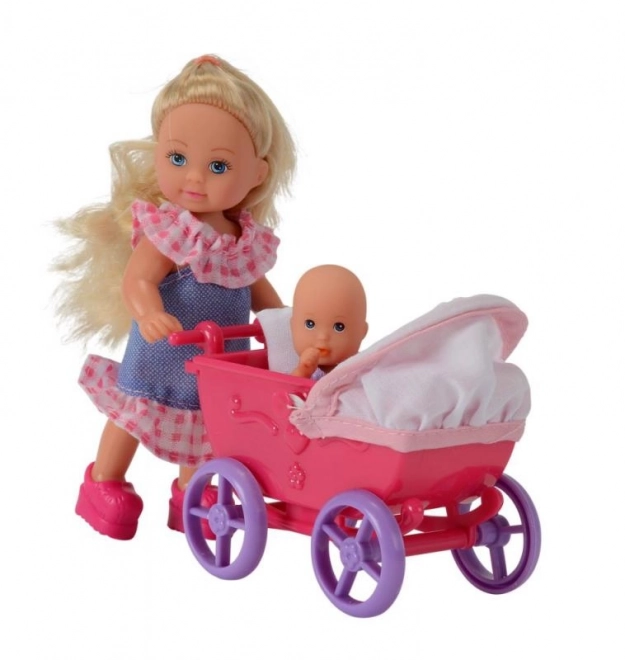 Poupée Panenka Evička en promenade, avec poussette, 2 types