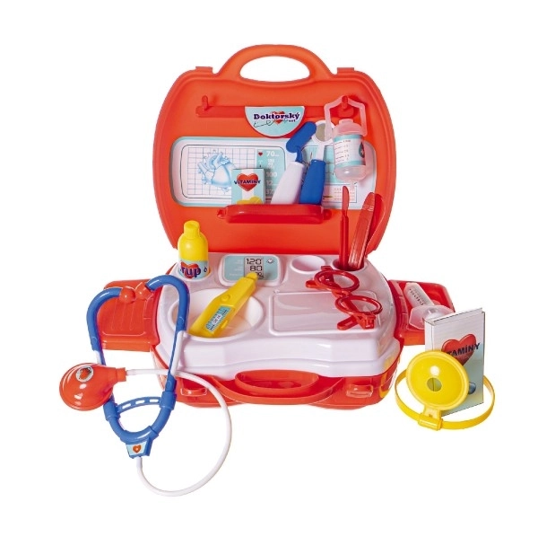Ensemble médecin / docteur en plastique dans une mallette plastique 24x22x9cm en sachet