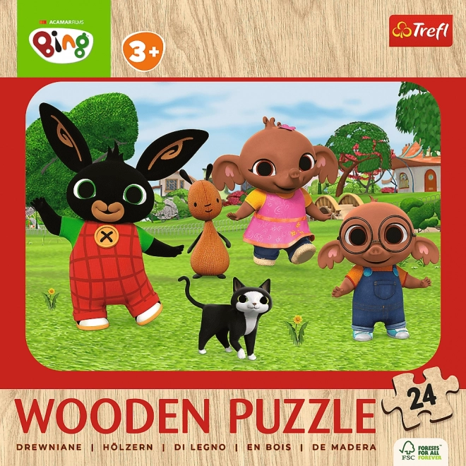 TREFL Puzzle en bois Bing: Rencontrez Bing 24 pièces