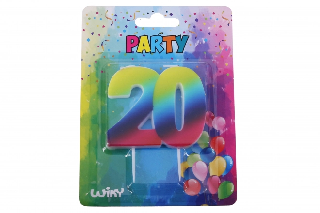 Bougie de fête Arc-en-ciel numéro 20