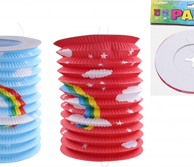 Lampion cylindre Arc-en-ciel 15 cm