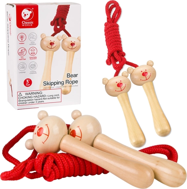 Corde à sauter en bois ourson CLASSIC WORLD