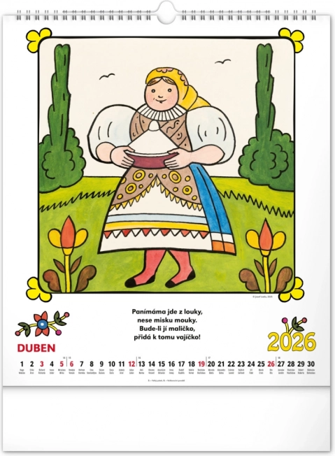 Calendrier mural Josef Lada - Comptines 2026