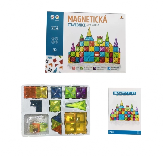 Jeu de construction magnétique pour enfants - 75 pièces