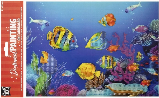 Peinture diamant sur panneau Poissons 29 × 21 cm