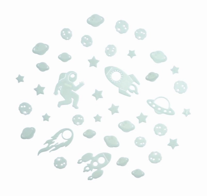 Décoration adhésive Étoiles brillantes et corps célestes - 41 pièces