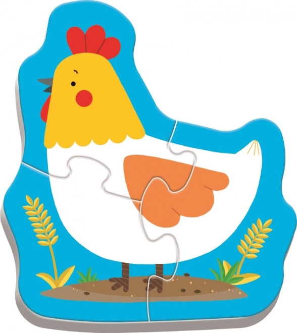 TREFL Puzzle bébé Animaux à la ferme 4 en 1 (3,4,5,6 pièces)