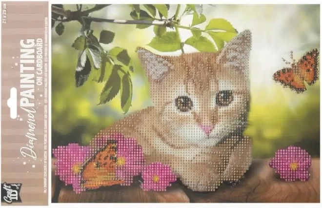 Peinture diamant sur panneau Chaton 29 × 21 cm