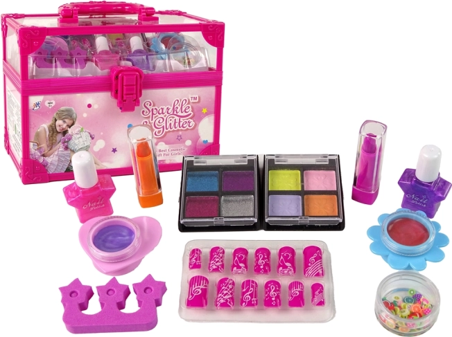 Coffret de maquillage pour enfants en valisette rose