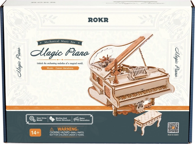 RoboTime 3D Puzzle mécanique en bois Piano Magique (entraînement électrique)
