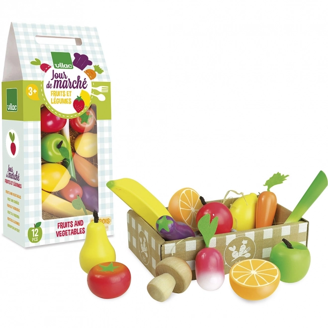 Vilac Ensemble de fruits et légumes en bois