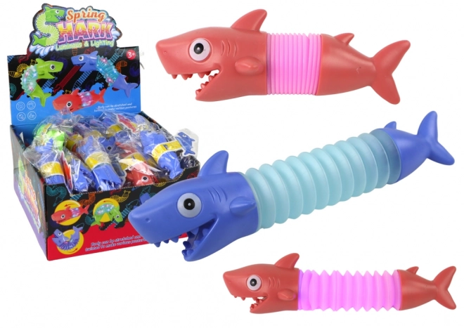 Jouet antistress lumineux extensible requin Pop Tube LED