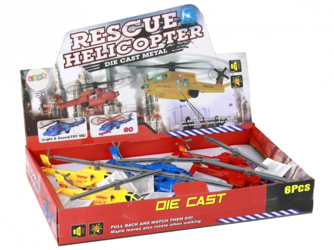 Hélicoptère de secours en aluminium avec son et lumières intégrés