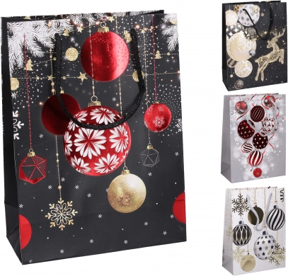 Sac cadeau M 26 × 32 × 10 cm motifs de Noël