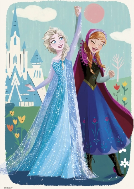 Puzzle La Reine des Neiges : Anna et Elsa 2x77 pièces