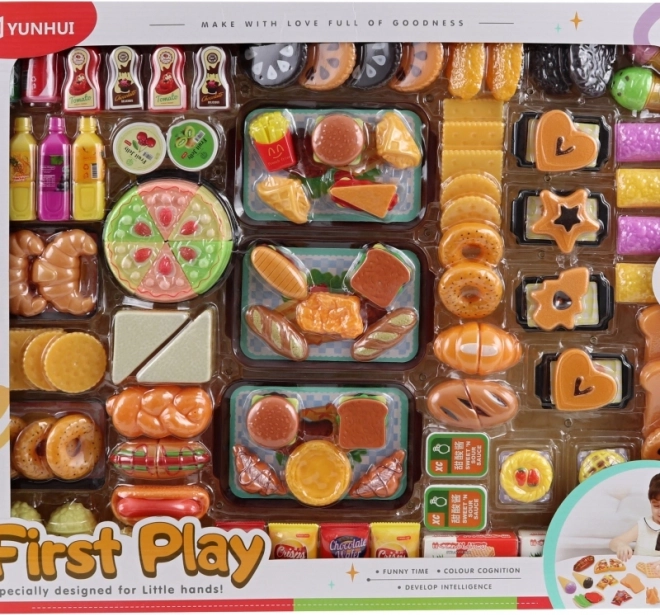 Grand Ensemble de Nourriture en Plastique pour Enfants