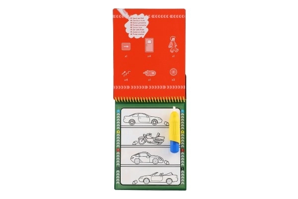 Coloriage magique à l'eau moyens de transport avec stylo magique sur carte 15x25x4cm
