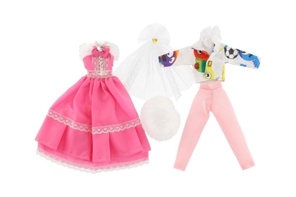 Vêtements avec accessoires pour poupées 2 pièces