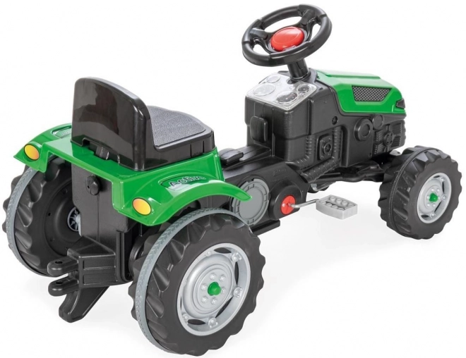 Tracteur à pédales vert