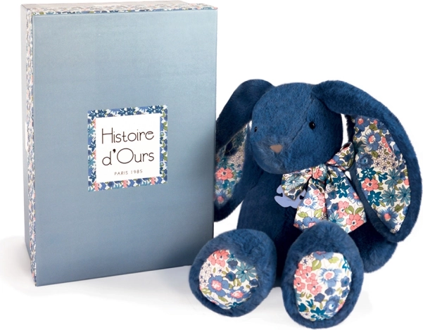 Peluche lapin bleu 25 cm