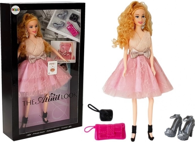 Poupée mannequin blonde 28 cm avec sac à main et escarpins