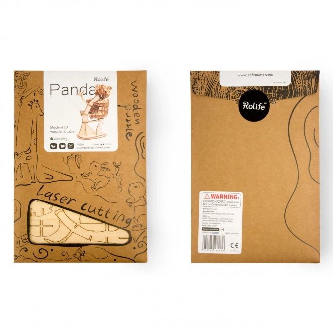 Puzzle 3D en bois RoboTime Panda