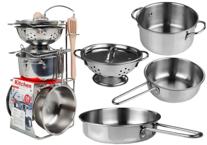 Ensemble d'Ustensiles de Cuisine en Inox 8 Pièces