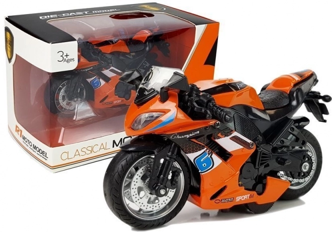 Jouet moto orange avec entraînement