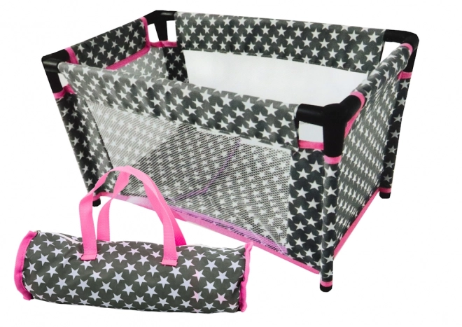 Lit pour poupée Alice Star Bed en couleur gris-rose