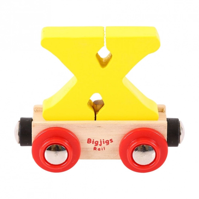 Bigjigs Rail Wagon pour circuit de train en bois - Lettre X