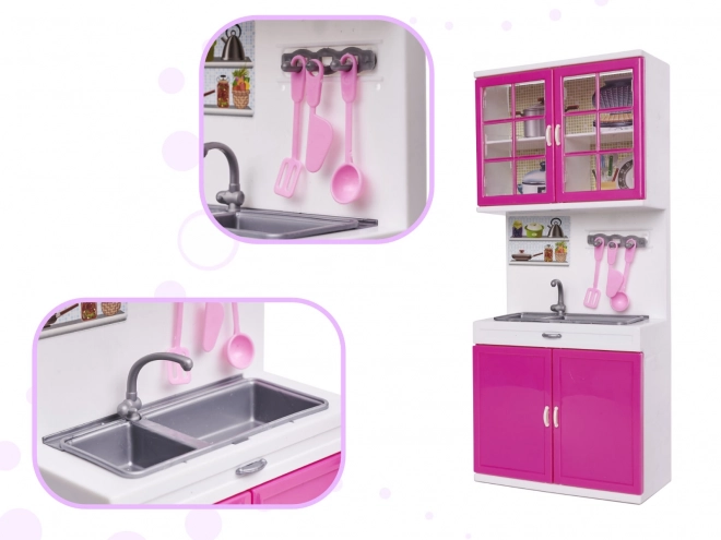 Cuisine pour poupées 4-modules avec effets LED