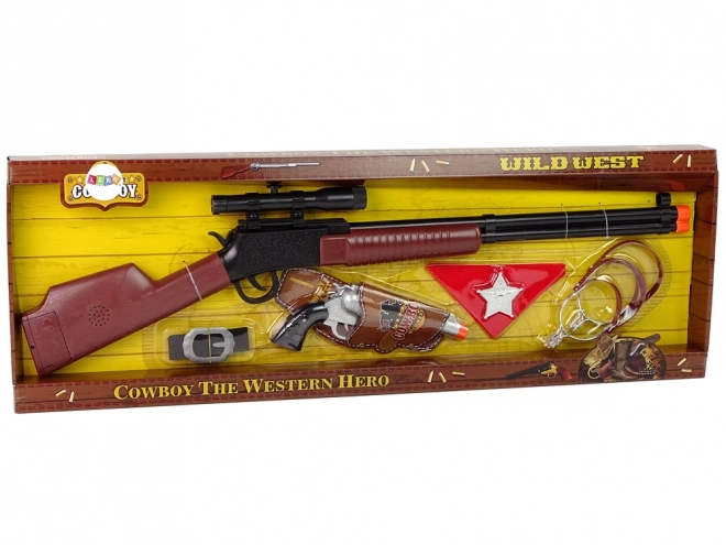 Kit de shérif cow-boy Fusil à pompe Revolver