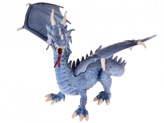 Figurine de majestueux dragon gris avec ailes flexibles