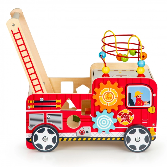 Chariot en bois éducatif avec blocs - Camion de pompier ECOTOYS